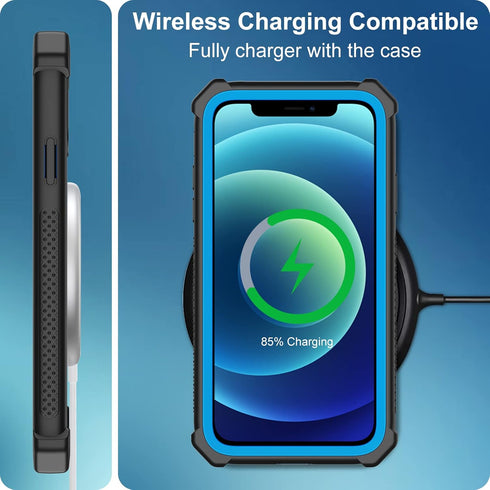 for iPhone 12 Case, iPhone 12 Pro Case,with Screen Protector Heavy Duty Drop Protection, Full Body Rugged Shockproof Tough Protective Phone Cover ...