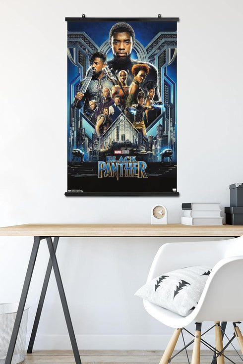 Trends International Marvel Cinematic Universe - Black Panther - Group One Sheet Wall Poster, 22.375" x 34", Premium Poster & Clip Bundle...