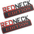 2pcs REDNECK EDITION CAR EMBLEM Chrome Badge 3D Sticker Decal Compatible with F-150 F250 F350 Silverado RAM 1500 (Red/black)...