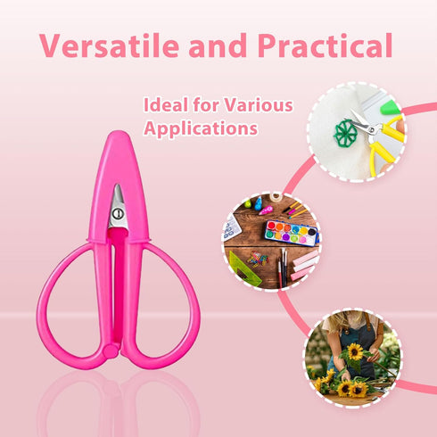 3Pcs Pink Scissors Mini Scissors Travel Set Portable Craft Snips for Sewing Crochet and Embroidery Tiny Small Scissors with Covers Ideal for Women...