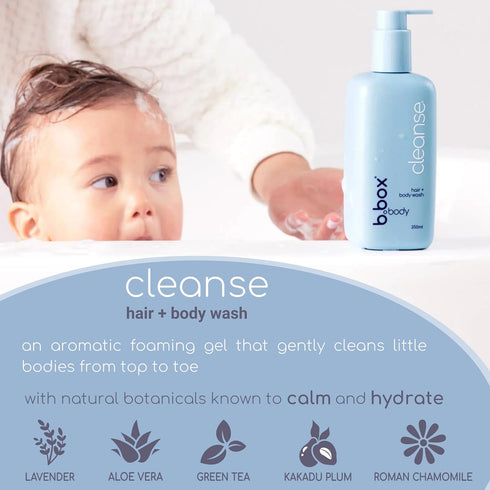b.box body Cleanse - Baby Shampoo and Body Wash w/Relaxing Lavender & Roman Chamomile Scents. Gentle Foaming Gel for Newborns & All Ages. Plant Ba...