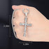 Cross Pendant for Car Rear View Mirror Decor Prayer Hanging Ornament Stainless Steel Rope Winding Cross Necklace Men Boys Christian Gift (Silver)...
