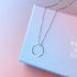 Ladytree S925 Sterling Silver Circle Necklace for Women Dainty Simple Open Circle Pendant Day Collar Style with Rolo Chain 18+2 Inch Trendy Silver...