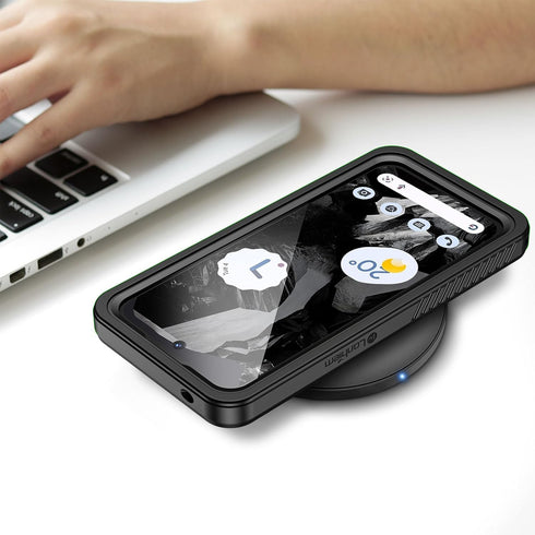 Lanhiem for Pixel 8a Case, IP68 Waterproof Dustproof, Built-in Screen Protector, Rugged Full Body Shockproof Phone Case for Google Pixel 8a, Obsid...