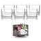 Whole Housewares Square Glass Flower Vase Centerpiece Set - 6 Pack Botanical Arrangements and Candle Holder Decoration - Thick Glass and A Stable ...