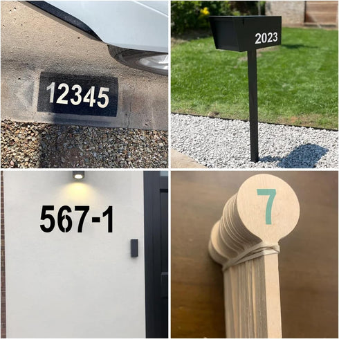 4 Inch Large Number Stencils for Painting - 11 Pack Number Stencil Templates for Curb Address, Cakes, Cookies, Mailboxes and Crafts, Reusable Hous...