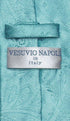 Vesuvio Napoli NeckTie TURQUOISE BLUE Color Paisley Design Men's Neck Tie...