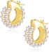Pearl Earrings for Women Hypoallergenic 18K Gold Plated Sterling Silver Post Lightweight Pearl Hoop Earrings for Women (22mm)...