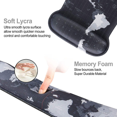 ToLuLu Keyboard Wrist Rest Pad Ergonomic Mouse Pad Set, Mouse Pad for Computer Laptop, Non Slip Mousepad Keyboard Wrist Support with Raised Memory...
