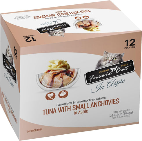 Fussie Cat Premium Tuna w/Small Anchovies 12 Count(Pack of 1)...