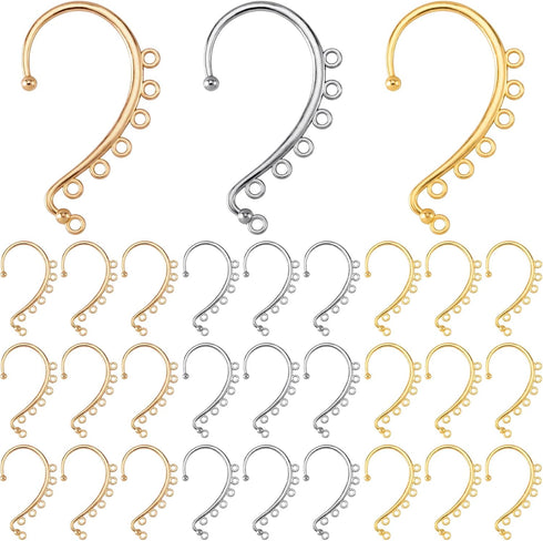 OIIKI 30PCS DIY Ear Cuffs Earrings for Women, Non Piercing Ear Wraps Earrings, Clip on Ear Cuff Earrings, 7 Holes for Jewelry, DIY Jewelry Making ...