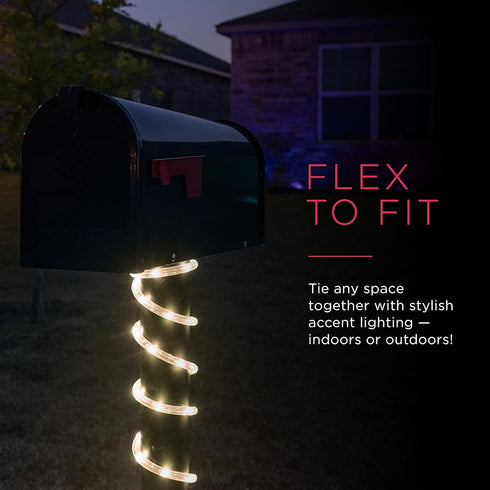 UltraPro LED Rope Lights, 25ft Classic Clear Rope, Warm White Light 3000K, Indoor/Outdoor, Flexible, Linkable, Durable, Rope Lights Outdoor, 54504...