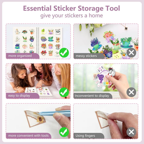 Reusable Sticker Book Collecting Album A5 Size 60 Sheets Sticker Collection Storage Book for Adults Release Paper Sticker Saver Organizer Book wit...