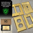 BRASS Duplex Gold Outlet Cover STANDARD SIZE Polished Brass Metal Outlet Cover Wall Plate Duplex Receptacle Wallplate Covers 1-Gang Single Gang, S...