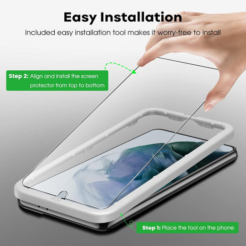 JETech Screen Protector for Samsung Galaxy S21 Plus 6.7-Inch with Camera Lens Protector, Easy Installation Tool, Tempered Glass Film, HD Clear, 2-...