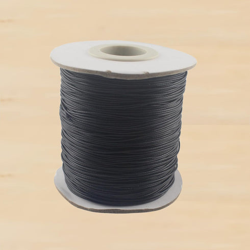 Black Waxed Polyester Jewelry Making Cord Waxed Beading String with Spool for Craft DIY Thread (0.5mm - (150Yards))...