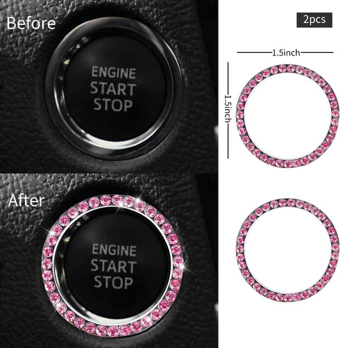 Dream Catchers for Cars Rear View Mirror,Butterfly Car Air Vent Freshener,Engine Start Stop Decoration Ring,Cup Holder Insert Coaster,Crystal Diam...