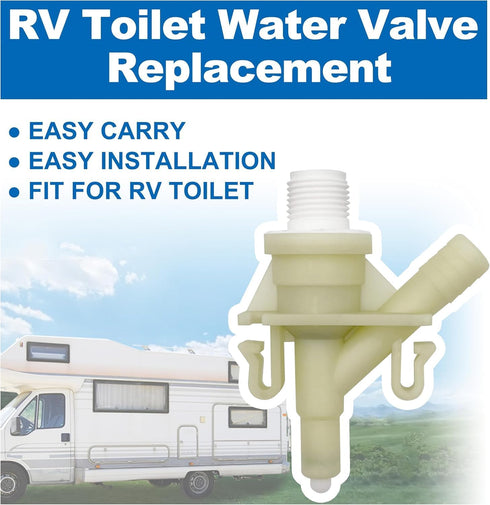 Upgraded 385311641 RV Plastic Water Valve Assembly Replacement for 300 310 320 series Pedal-flush Toilets and Marine Toilet....