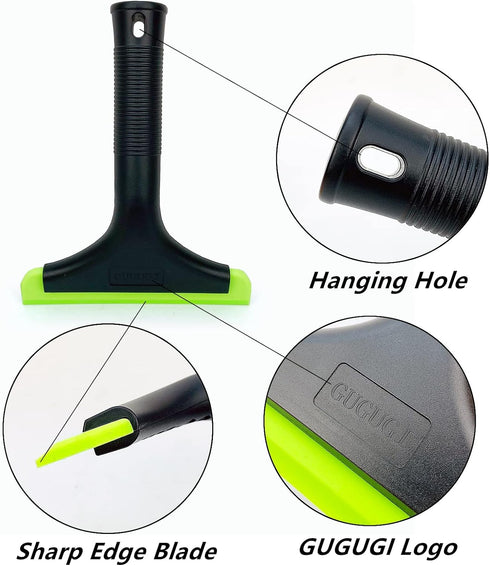 Super Flexible Silicone Squeegee, Auto Water Blade, Water Wiper, Shower Squeegee, 5.9'' Blade and 7.5'' Long Handle, for Car Windshield, Window, M...