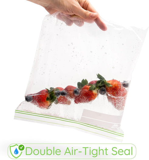 Freezer Bags 1 Gallon Resealable 30 count Extra Strong and Leak Proof Bags With Double Zipper Perfect for Berries Fruit and Food Bags 1 Gallon...