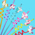 24 Reusable Unicorn Drinking Plastic Straws + 6 Temporary Tattoos for Girls | Birthday Party Supplies - Rainbow Unicorn Party Favors Decorations w...