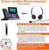 Lightweight Wired RJ9 Telephone Headphone Call Center Headset, Corded Deskphone Headset Compatible with Yealink T26 T31 T33 T42 T46 T48 T53 T54 et...