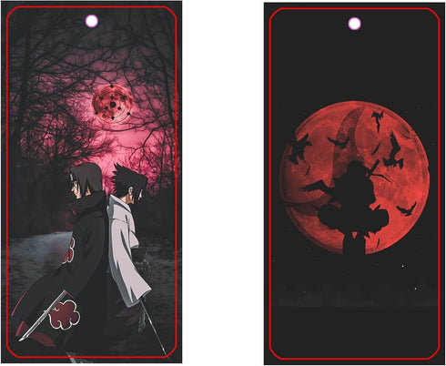 PumpCar 2 pieces Uchiha Itachi Sasuke double-sided hanging Japanese anime vanilla car air freshener Cool anime hanging air fresheners for rearview...