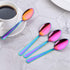 MINGYU Colorful Teaspoons Silverware Set of 12 - Rainbow 6-in Small Spoons Set, Food Grade Stainless Steel Tea Spoons Shiny Titanium Plating Desse...