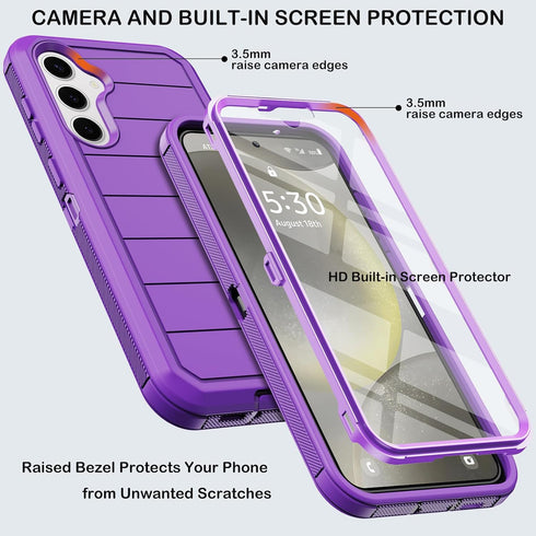 for Samsung Galaxy S24 Plus Case with Belt Clip Holster & Kickstand,Built-in Screen Protector,Heavy Duty Shockproof Drop Protection Military Grade...