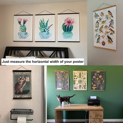 FALAMON 2 Pack Magnetic Poster Hanger Frame, 19x13 19x25 19x27 Magnet Poster Frame Hangers for Hanging Posters, Prints, Photos, Pictures, Maps, Sc...