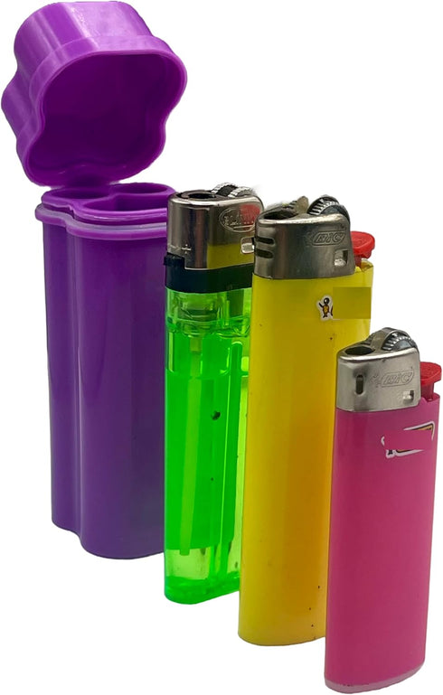 PopTube Pocket Lighter Case for Bic Lighters Small or Standard Size Waterproof Fit 2 in 1 (Purple)...