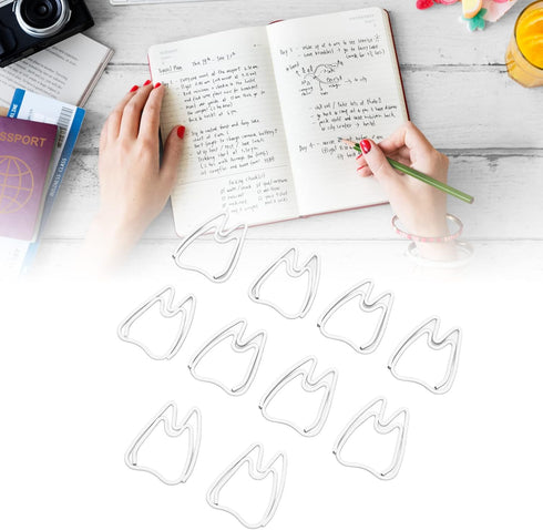 Tooth Shaped Paper Clips,100Pcs Mini Cute Hollow Paperclips Electroplated Metal Office Clips for Document Sorting Organizing...