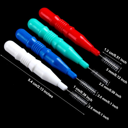 BBTO 100 Pcs Braces Dental Brush Flosser for Cleaner Interdental Brush Toothpick Dental Tooth Flossing Head Oral Dental Toothpick Cleaners Cleanin...