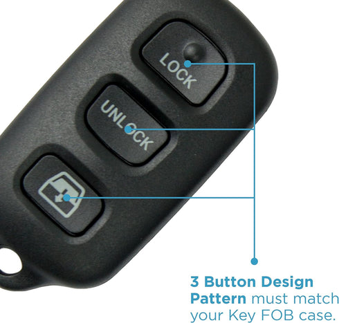 Keyless2Go Replacement for New Shell Case for 4 Button Remote Key Fob FCC HYQ1512Y HYQ12BBX HYQ12BAN - Shell ONLY (2 Pack)...