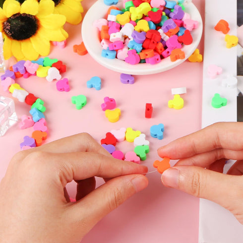 120 Pcs Mouse Head Beads for Jewelry Making, Cute Mouse Polymer Clay Beads Bulk with Box, 10mm Mouse Head Beads Loose Spacer Beads for DIY Crafts ...