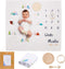 Baby Milestone Blanket | Cotton Muslin Swaddle Blanket | Monthly Photo Mat for Newborn Boy or Girl, Unisex | Frame | Personalised Baby Shower Pres...