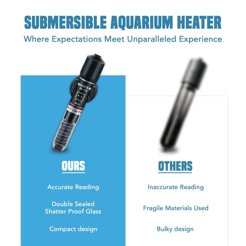 JOR Submersible Betta Heater with Sticker Thermometer for Aquarium & Frog Terrarium, Homebrewing, Aquaponics & Seed Germination (25 Watts)...