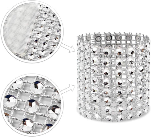 KPOSIYA Napkin Rings, Pack of 60 Rhinestone Napkin Rings Diamond Adornment for Place Settings, Wedding Receptions, Dinner or Holiday Parties, Fami...