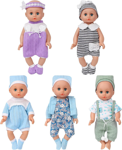 Baby Doll Clothes, 12 inch Doll Clothes for Baby Alive Dolls, 5 Set Knitted Doll Outfit Accessories for 10-12 inch Baby Dolls Girls Boys...
