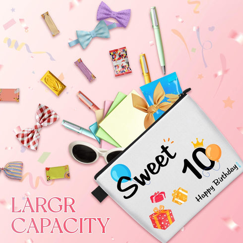 10th Birthday Gifts for Girls, Makeup Bag for Girls Daughter Sister, Sweet 10 Year Old Girl Birthday Gift Ideas, Cosmetic Bag with Girls Birthday ...