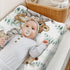 African Safari Jungle Animals Eucalyptus Leaf Changing Pad Cover Baby Girl Boy, Giraffe Elephant Leopard Lion Zebra Diaper Change Table Sheet Soft...