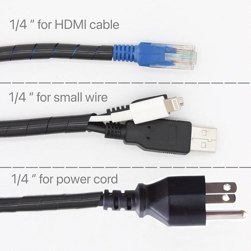 Spiral Cable Wrap,10ft – 1/4 inch Spiral Wire Wrap Cord Covers Bundle Sleeve Hose for PC TV Computer Electrical Wire Organizer,Tangle Stop Cord Co...