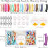 120 Pcs Curved Tube Beads for Bracelets Making, 20 Colors Acrylic Bamboo Tube Beads Noodle Beads and Elastic Strings for DIY Craft Necklace Bracel...