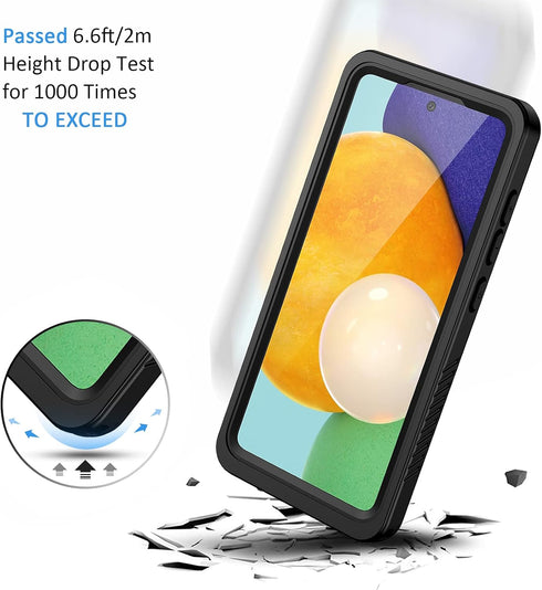 Lanhiem for Samsung Galaxy A52 Case, IP68 Waterproof Dustproof with Built-in Screen Protector, Heavy Duty Full Body Protective Phone Case for Gala...