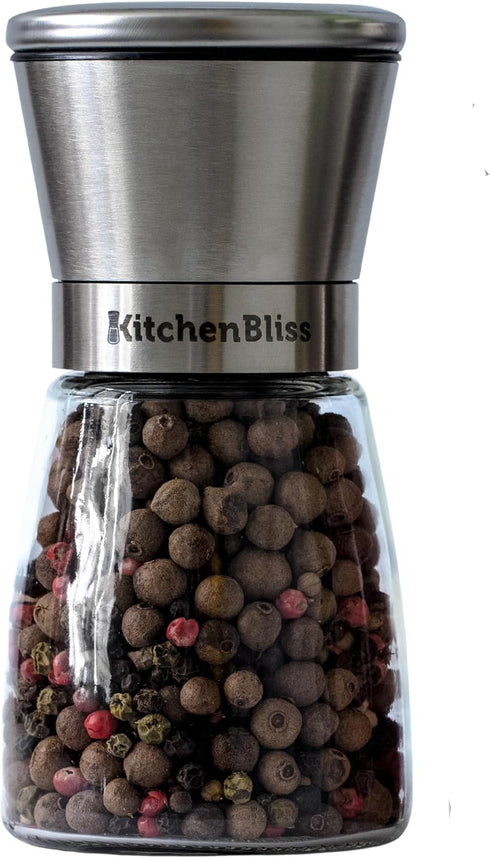 Professional Salt and Pepper Grinder – Premium Stainless Steel Salt and Pepper Shaker with Ceramic Spice Grinder Mill for Adjustable Coarseness...