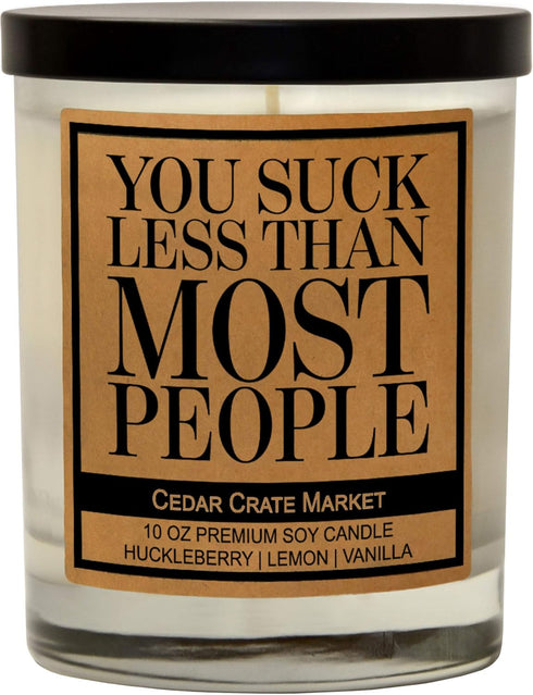 Funny Candles Gifts for Women, Men, Best Friend, You Suck Less Than Most People, Humorous Candle, Friendship Present for Women, Birthday Gifts for...