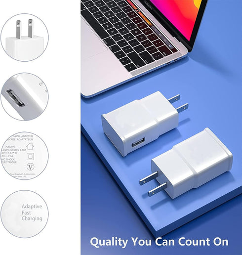 Adaptive Fast Charging Wall Charger Adapter, Eversame 6-Pack Fast Charging Block Travel USB Charger Box Compatible Samsung Galaxy S10 S9 S8 S7 S6 ...