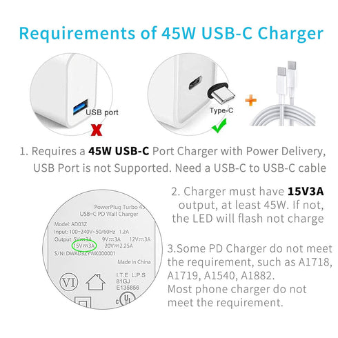 Surface to USB C Charging Cable (Female USB-C, 20 cm), Compatible with Microsoft Surface Pro 7/6/5/4/3 Go3/2/1 Laptop4/3/2/1, Requires 45W 15V/3A ...
