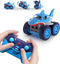 MaxTronic Mini Remote Control Car, 4WD 2.4Ghz Remote Control 360° Rotating Built-in Rechargable Battery Fast Mini Stunt RC Car, Shark Car Truck To...