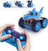 MaxTronic Mini Remote Control Car, 4WD 2.4Ghz Remote Control 360° Rotating Built-in Rechargable Battery Fast Mini Stunt RC Car, Shark Car Truck To...